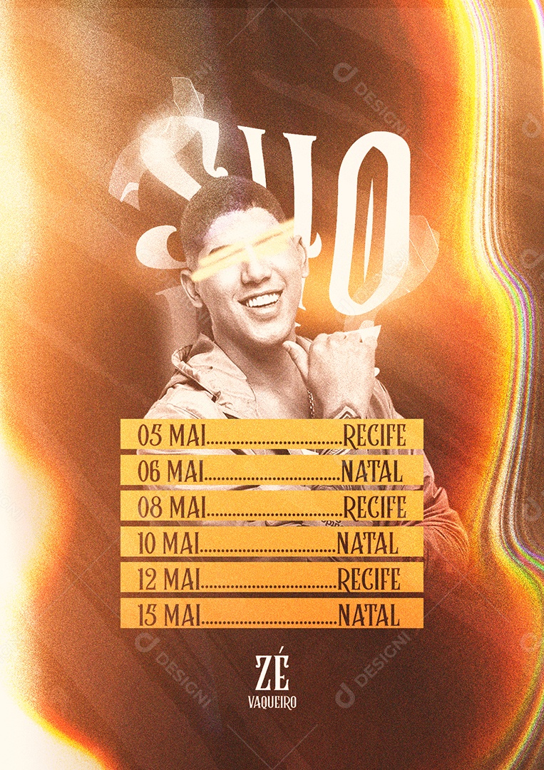 Show Zé Vaqueiro Monthly Agenda Social Media PSD Editable Flyer
