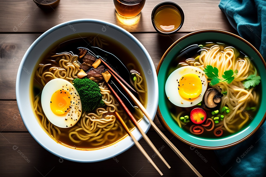 Deliciosa sopa em tigelas