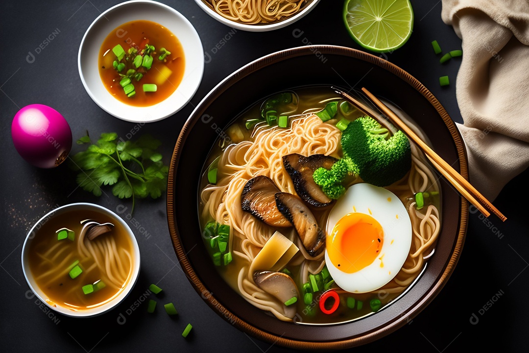 Deliciosa sopa em tigelas