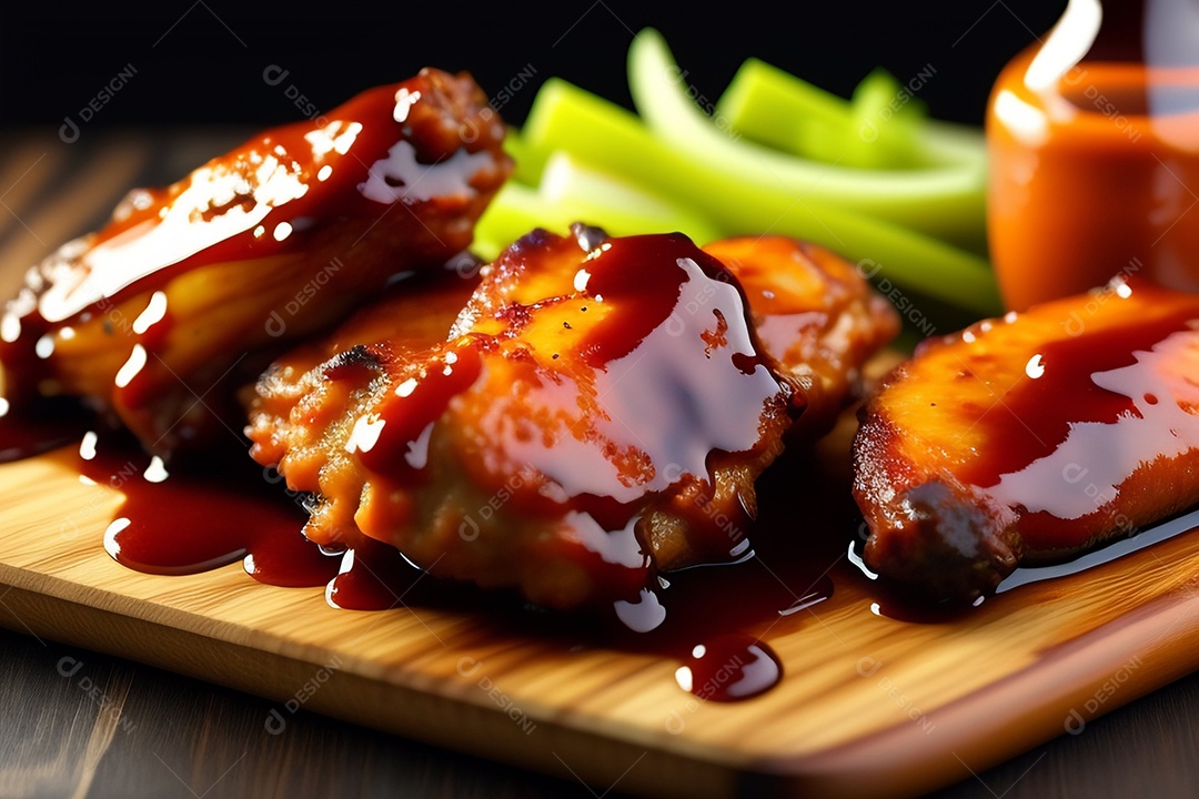 Delicioso frango grelhado ao molho de barbecue