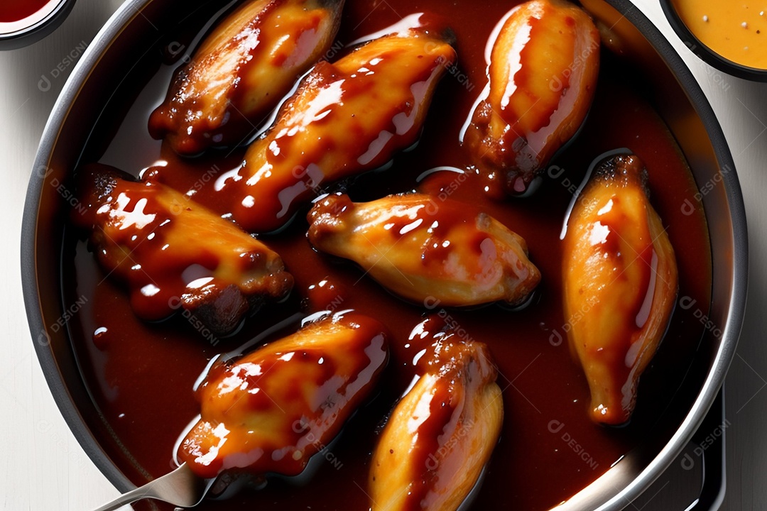 Delicioso frango grelhado ao molho de barbecue