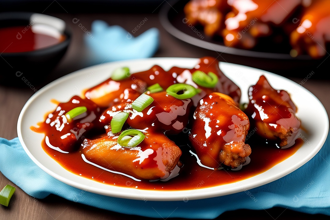 Asas de frango com molho de churrasco