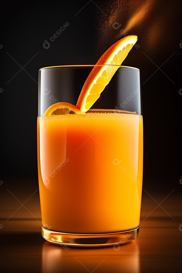 Suco de laranja fresco no copo