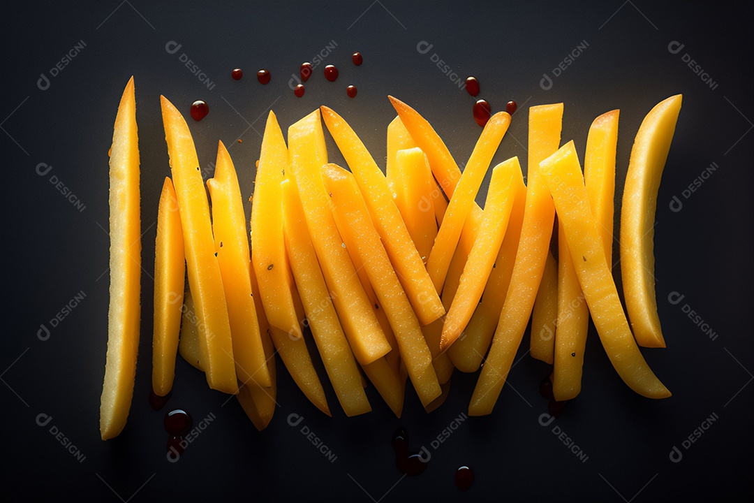 Vista frontal saborosas batatas fritas com molhos