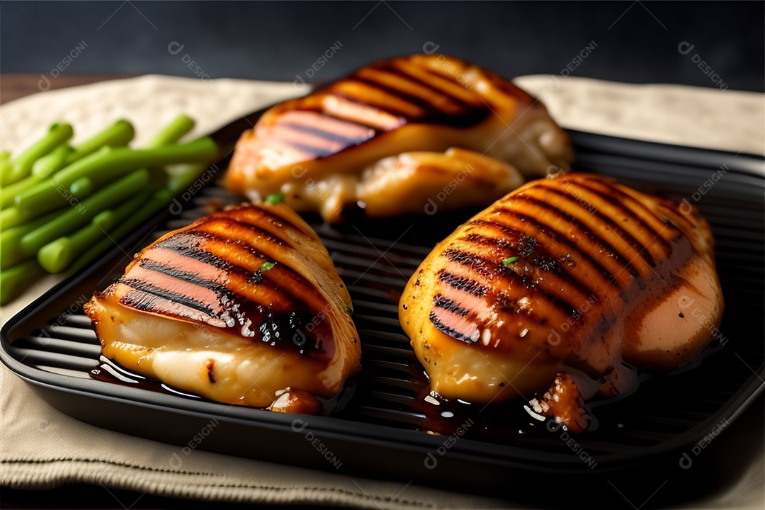 Delicioso frango grelhado com legumes