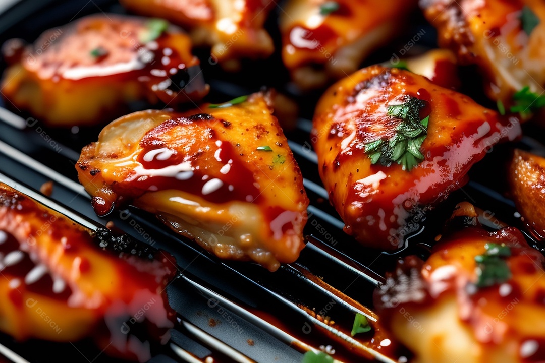 Delicioso frango grelhado com molho