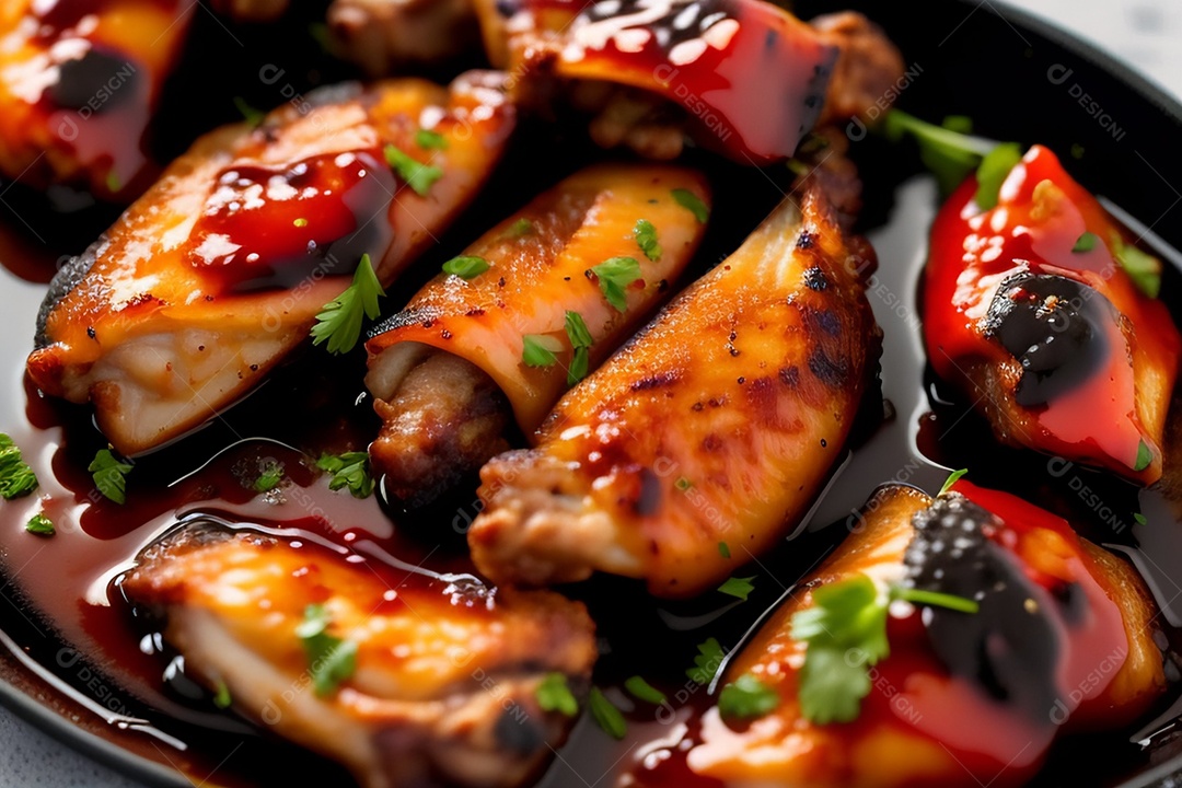 Delicioso frango grelhado com molho