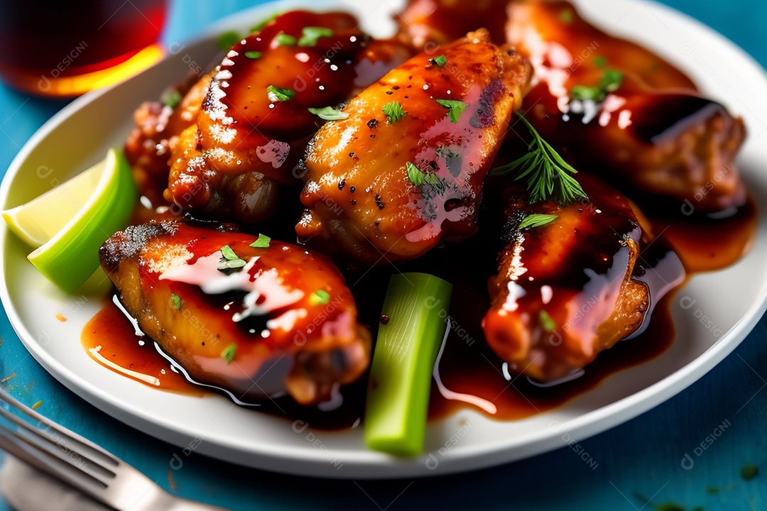 Delicioso frango grelhado com molho