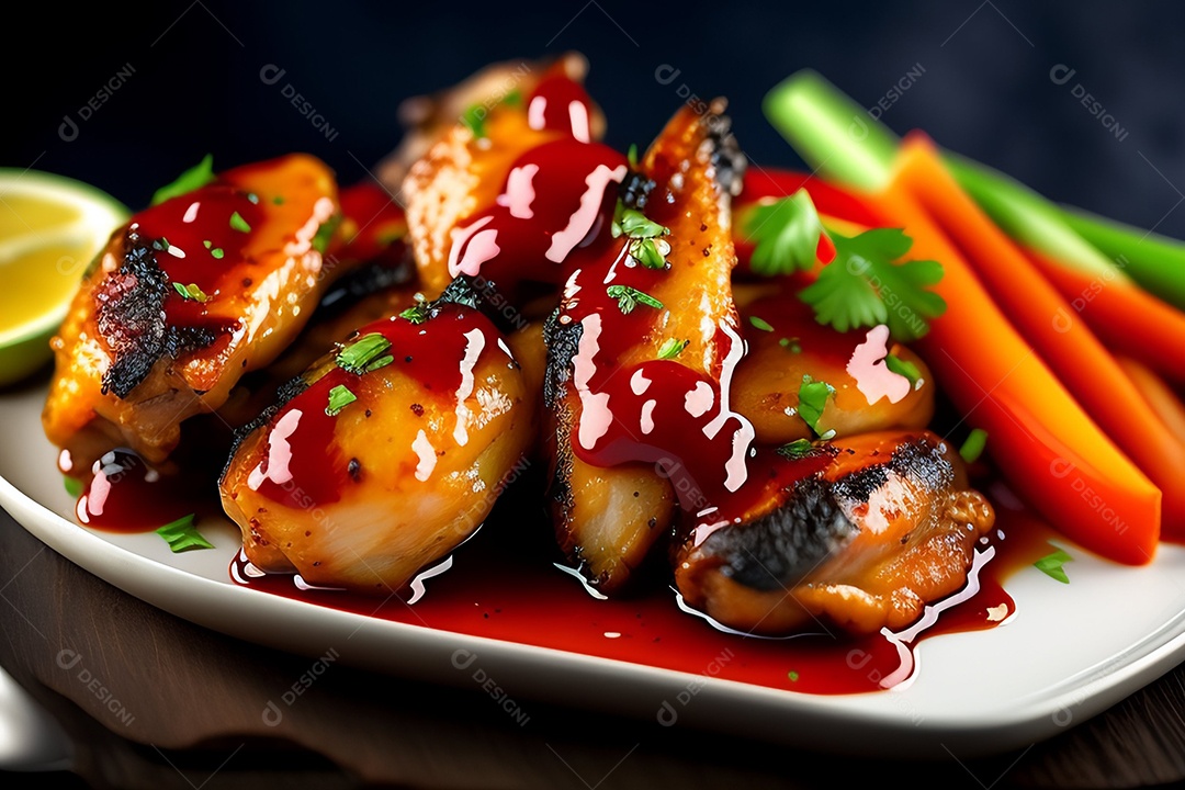 Delicioso frango grelhado com molho