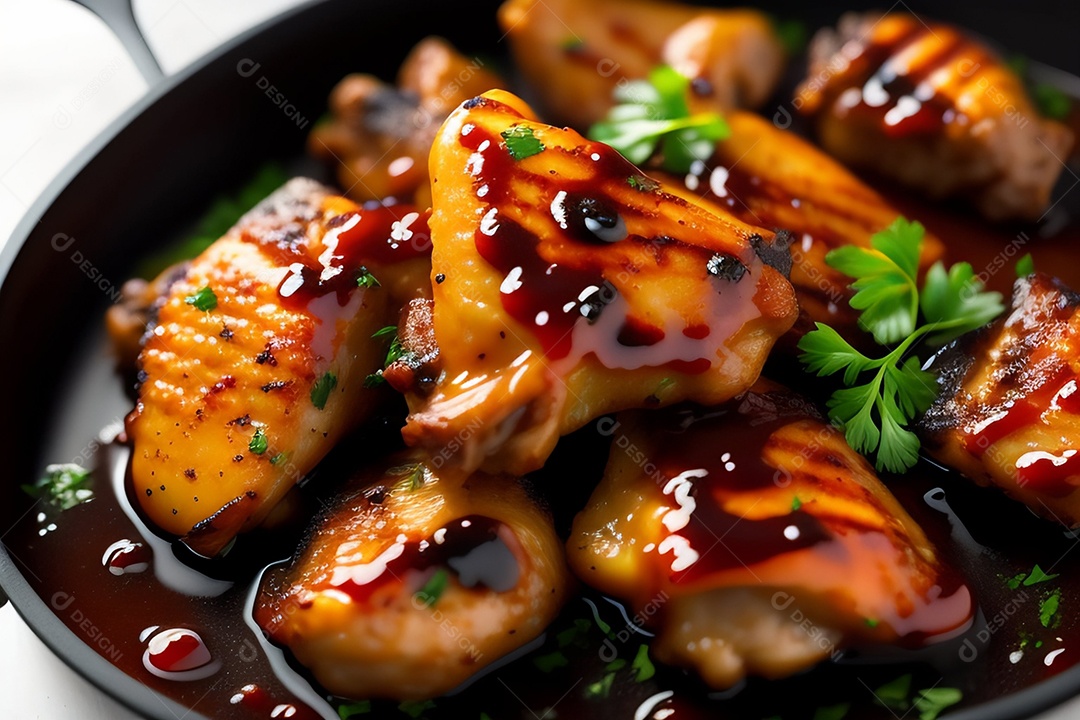 Delicioso frango grelhado com molho