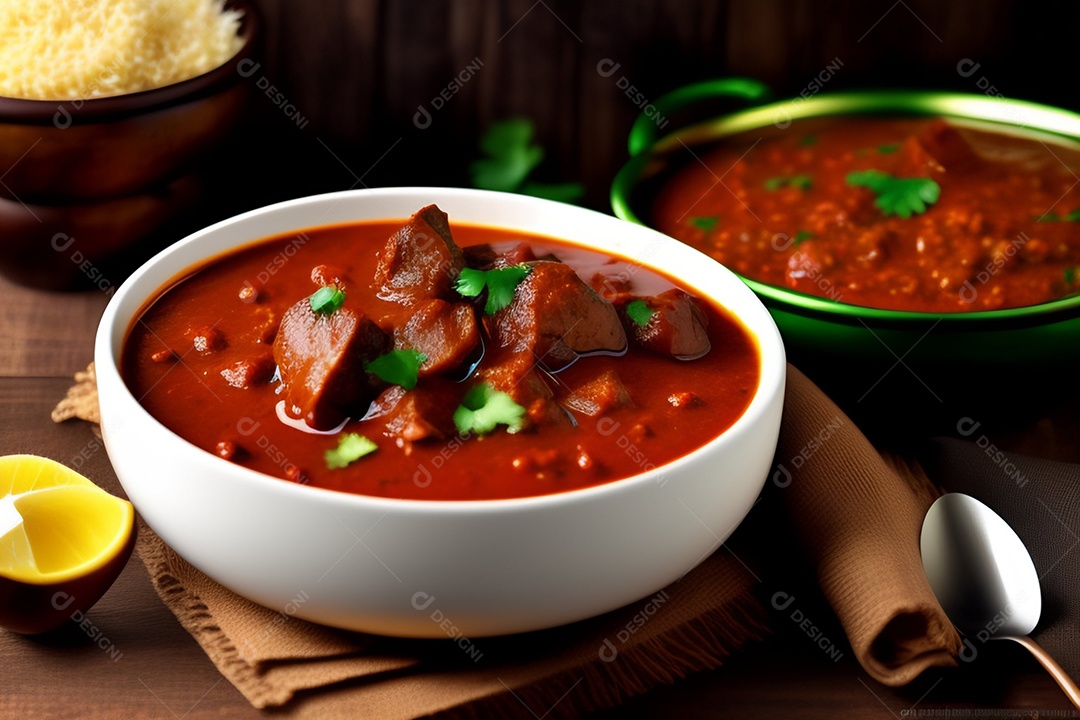 Carne de carneiro ou gosht masala ou carne de cordeiro