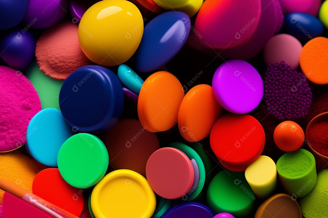 Pilha de cores brilhantes coloridas