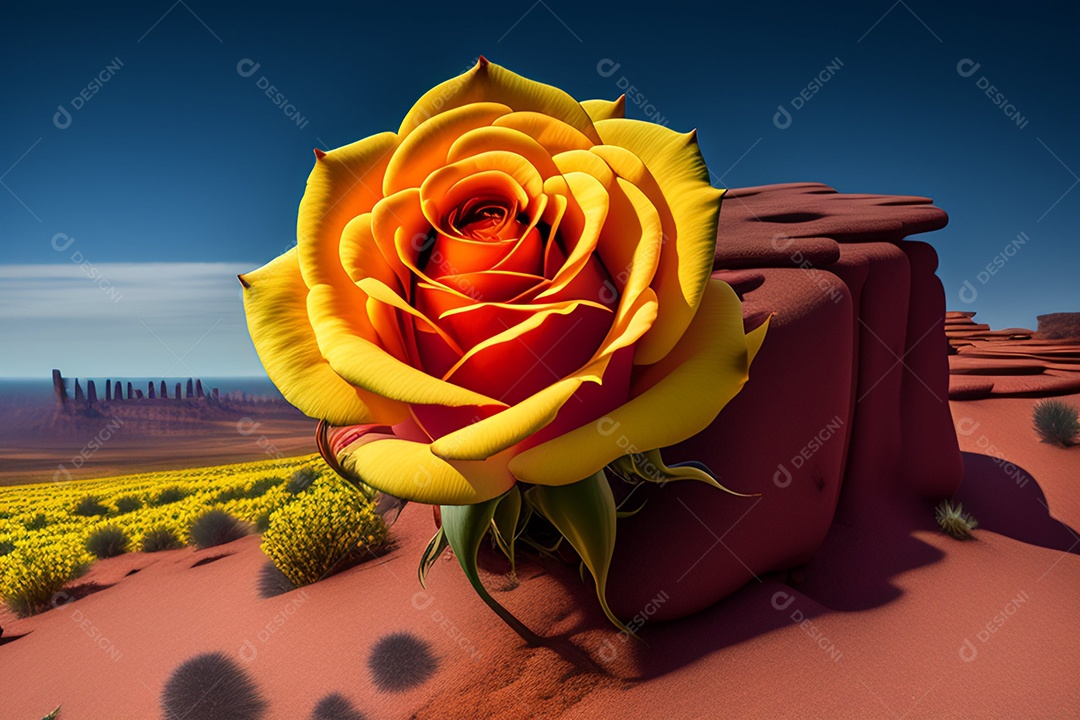 Linda rosa no deserto