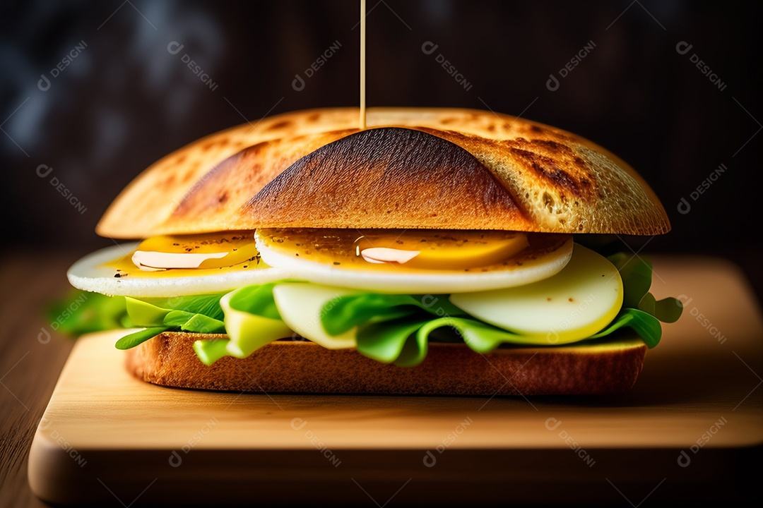 Delicioso sanduíche com cream cheese