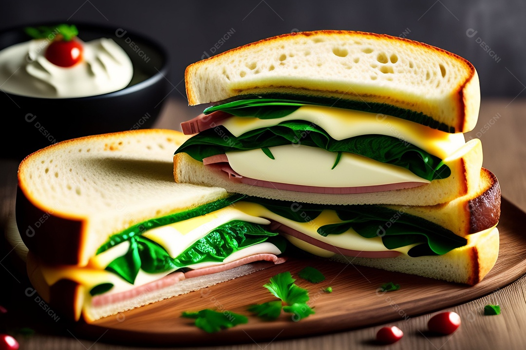 Delicioso sanduíche com cream cheese