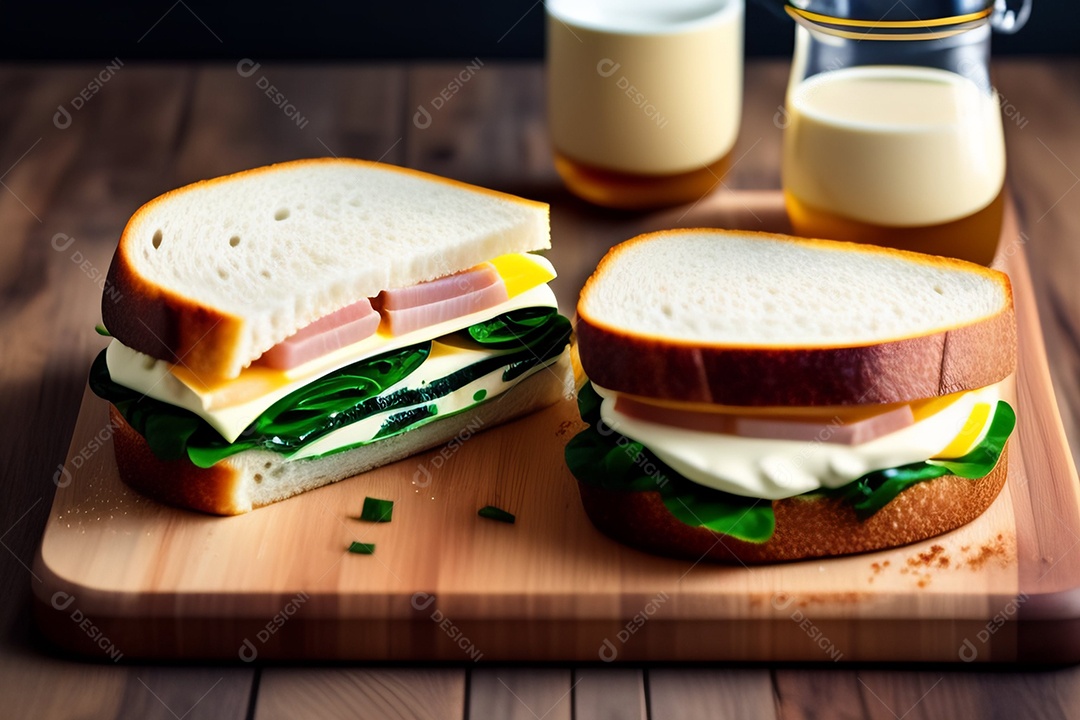 Delicioso sanduíche com cream cheese