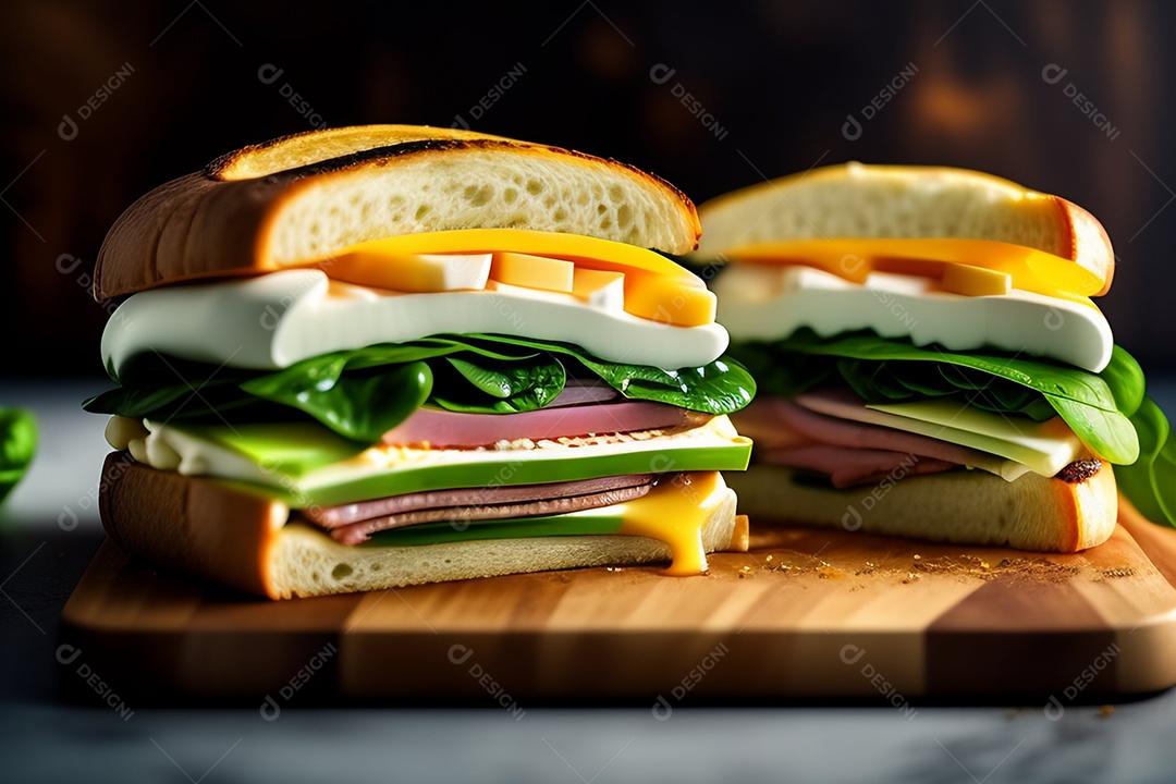 Delicioso sanduíche com cream cheese