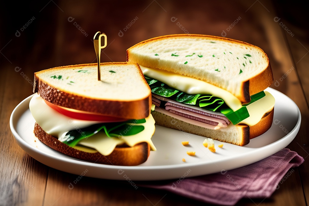 Delicioso sanduíche com cream cheese