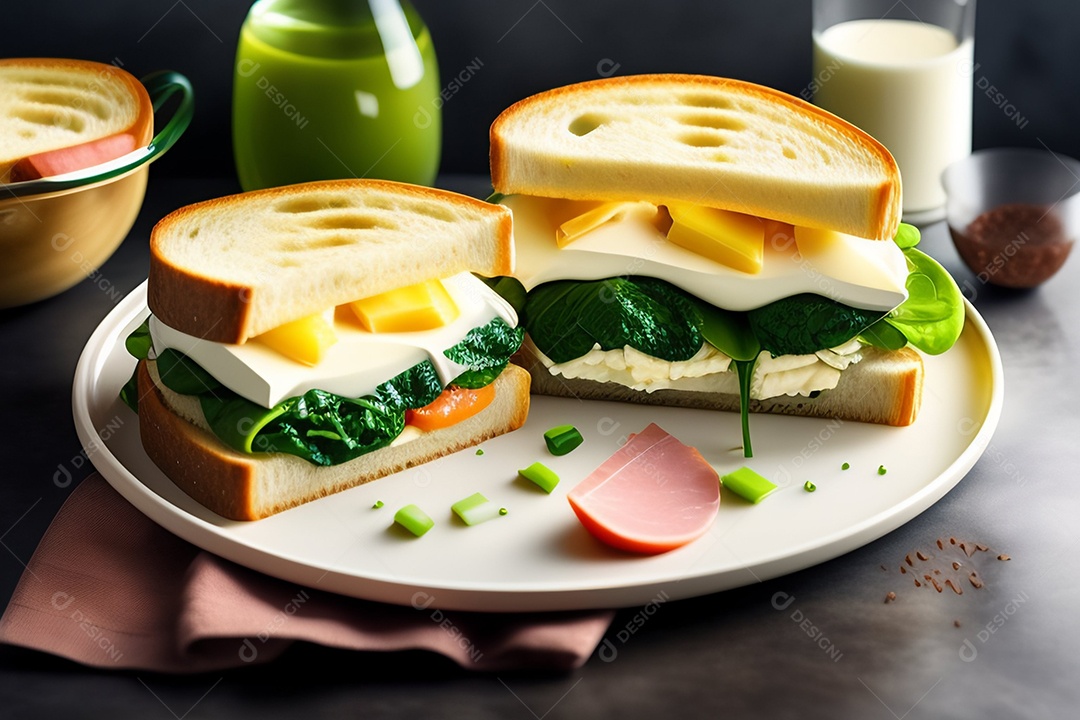 Delicioso sanduíche com cream cheese