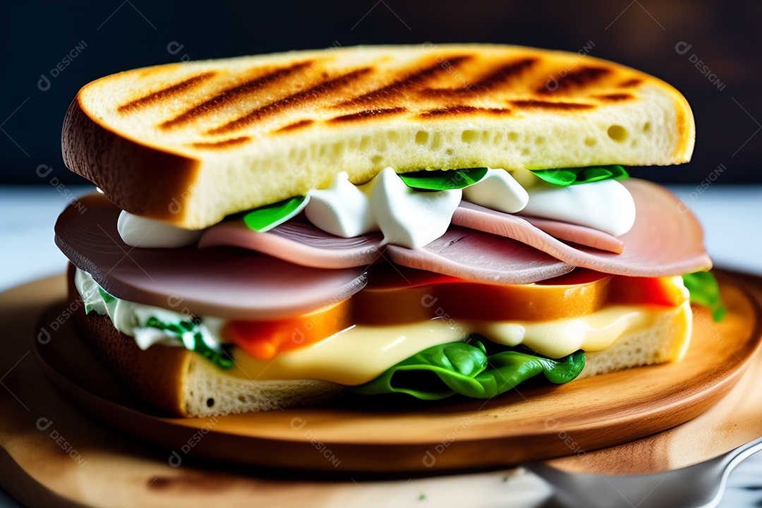 Delicioso sanduíche com cream cheese