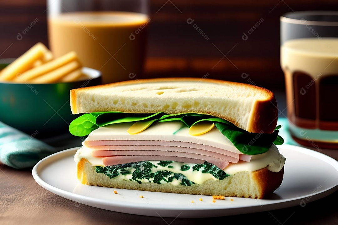 Delicioso sanduíche com cream cheese