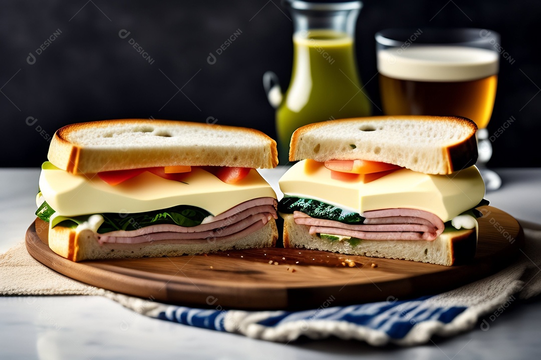 Delicioso sanduíche com cream cheese