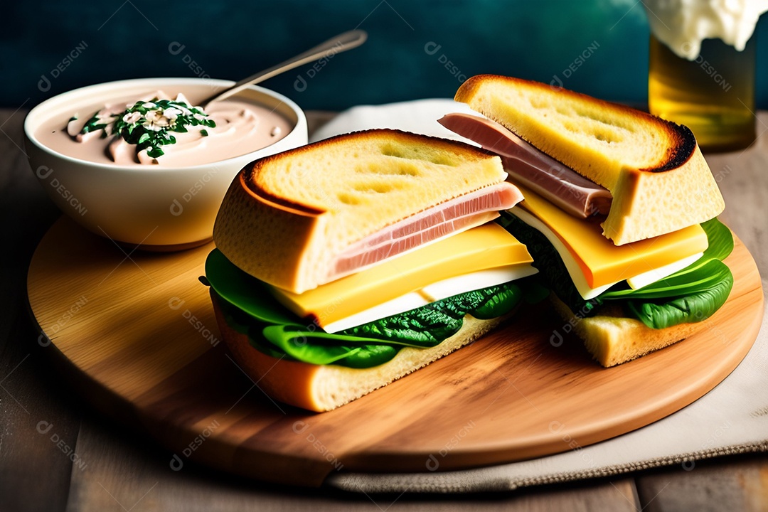 Delicioso sanduíche com cream cheese