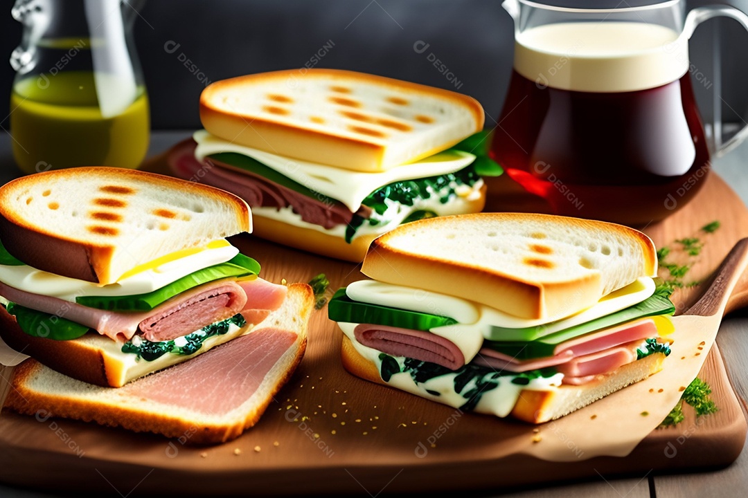 Delicioso sanduíche com cream cheese