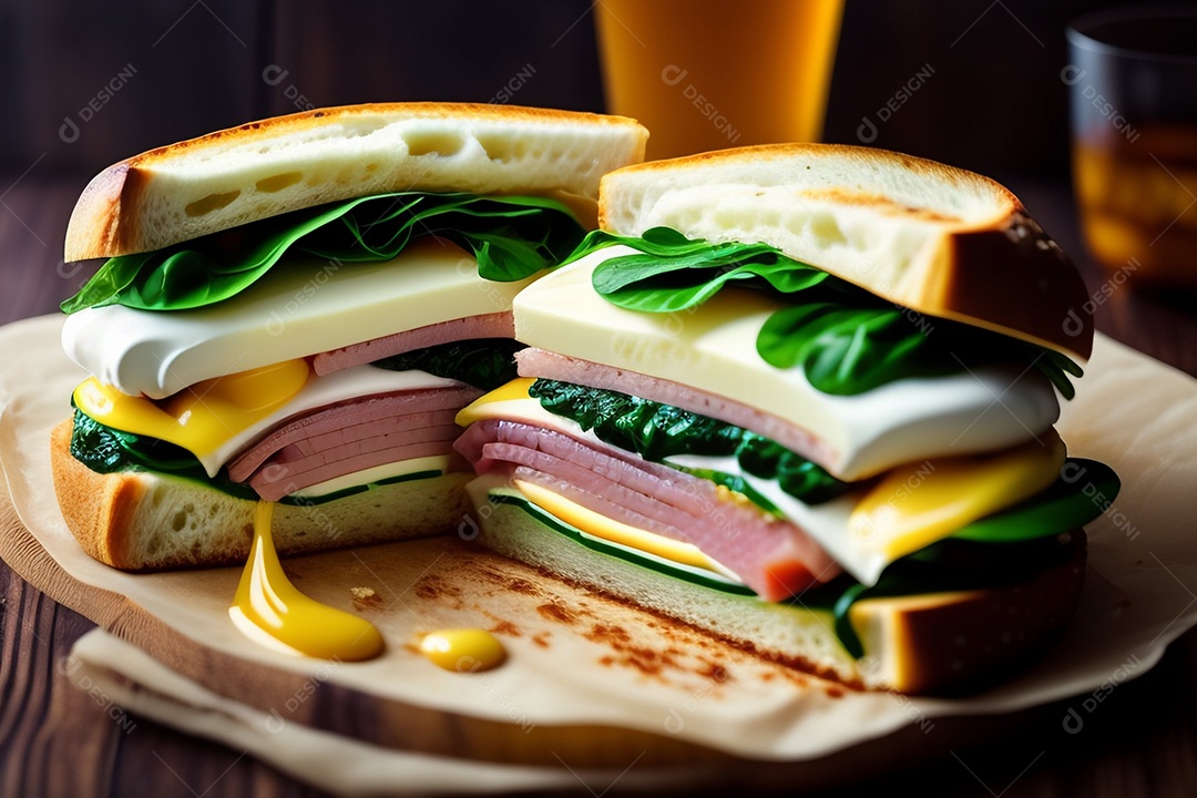 Delicioso sanduíche com cream cheese