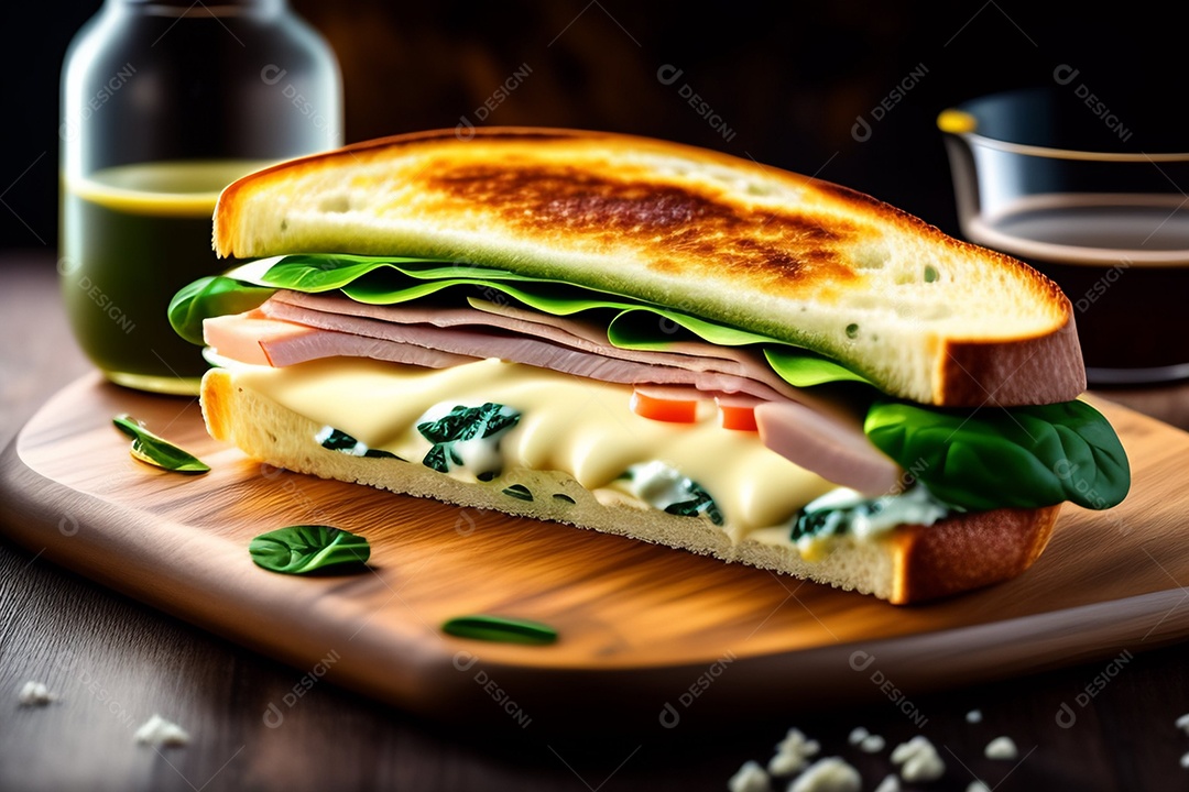 Delicioso sanduíche com cream cheese