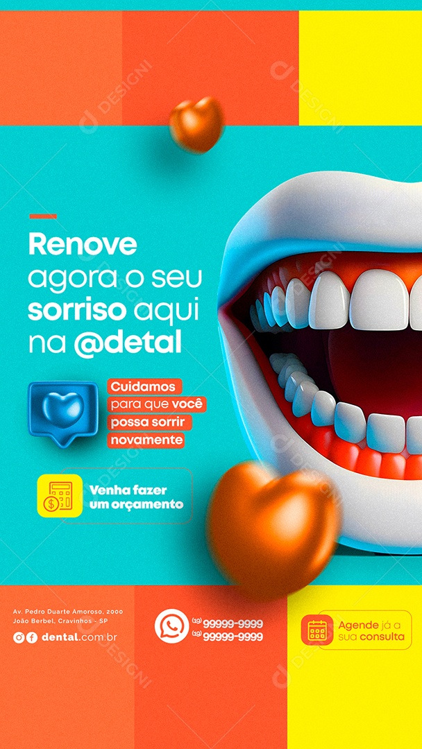 Story Renove Agora o Seu Sorriso Aqui na Dentista Social Media PSD Editável