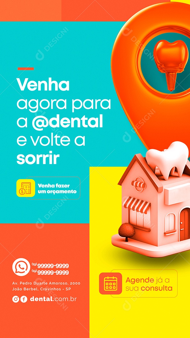 Story Venha Agora para a Dentista e Volte a Sorrir Social Media PSD Editável