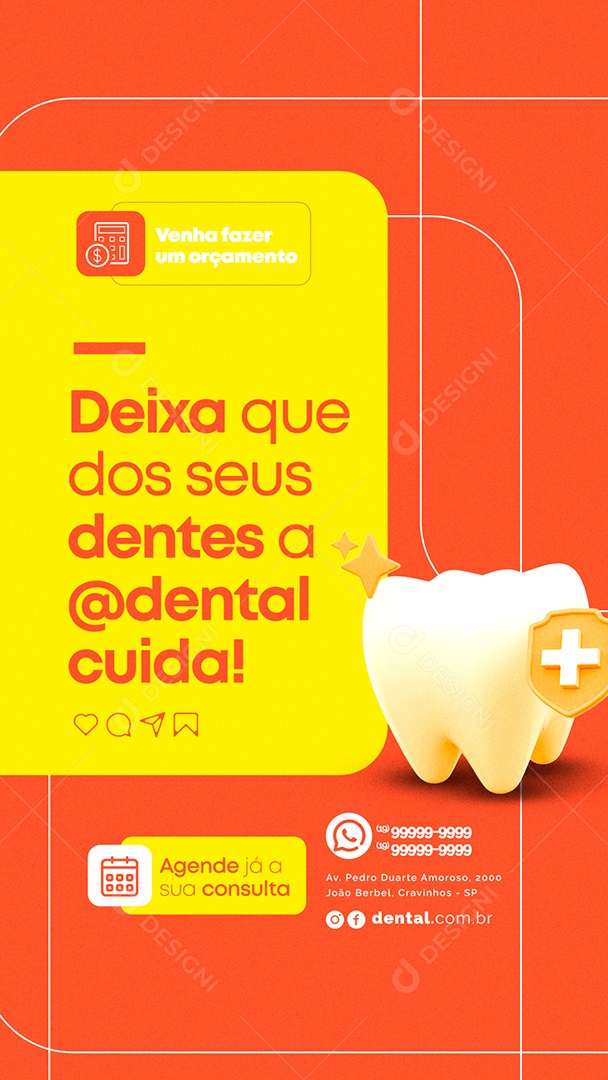 Story Deixa Que dos Seus Dentes a Dentista Cuida Social Media PSD Editável