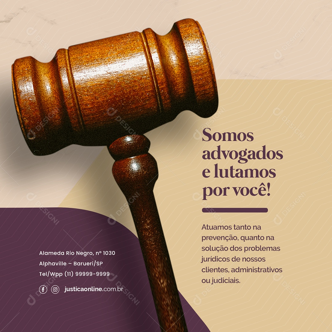Somos Advogados e Lutamos Por Você Advocacia Social Media PSD Editável