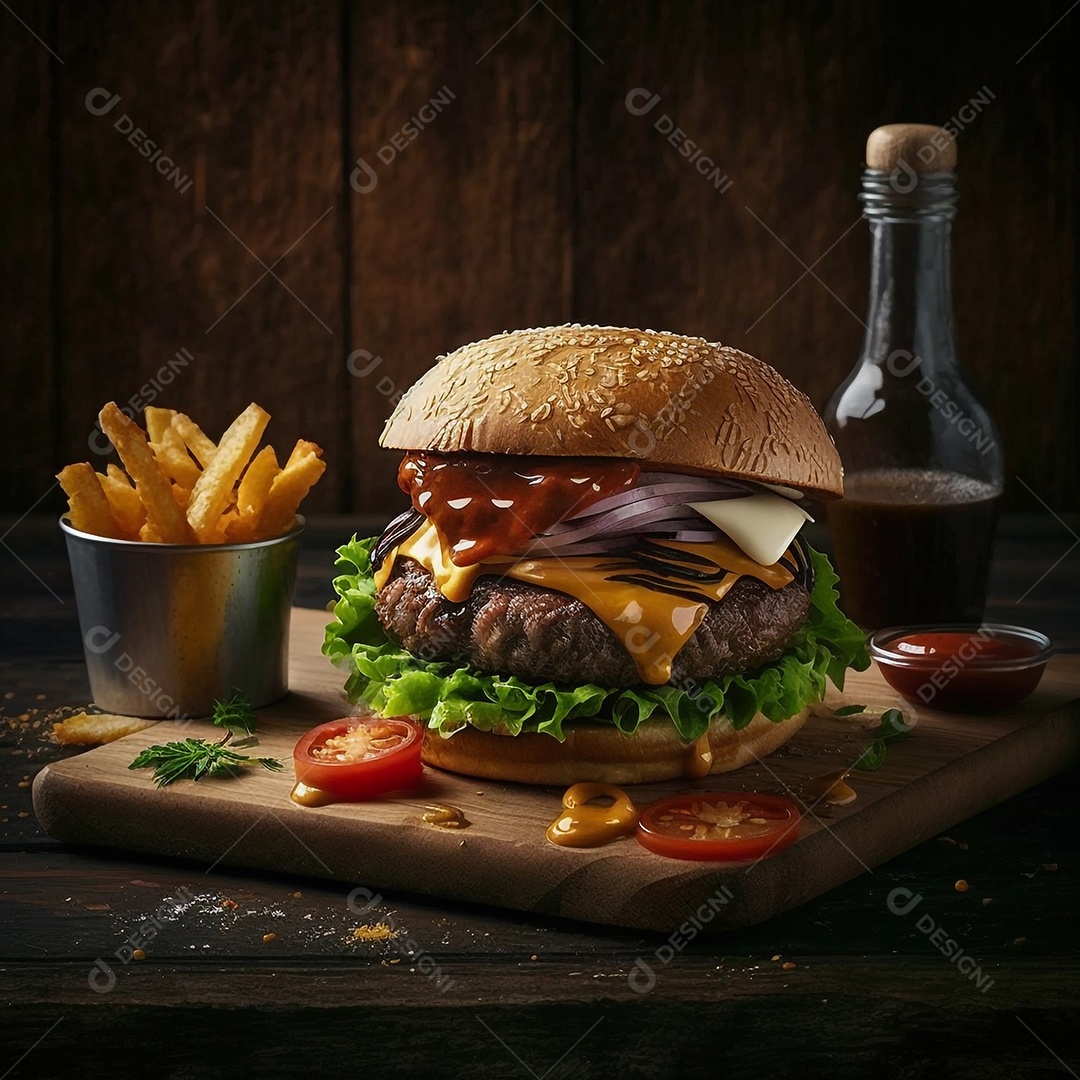 hambúrguer delicioso sobre fundo isolado