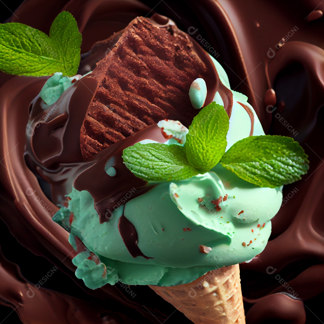 Saboroso sorvete sobre fundo isolado