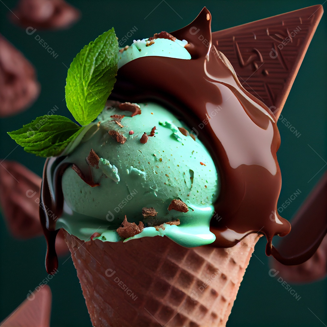 Saboroso sorvete sobre fundo isolado