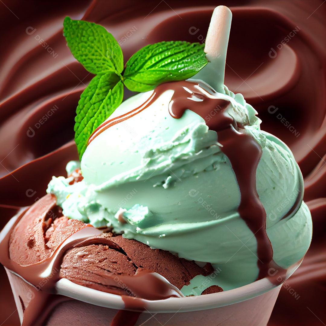 Saboroso sorvete sobre fundo isolado