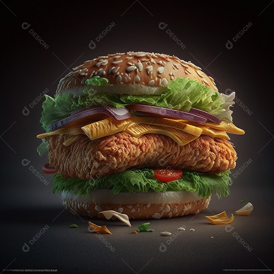 Hambúrguer delicioso sobre fundo isolado