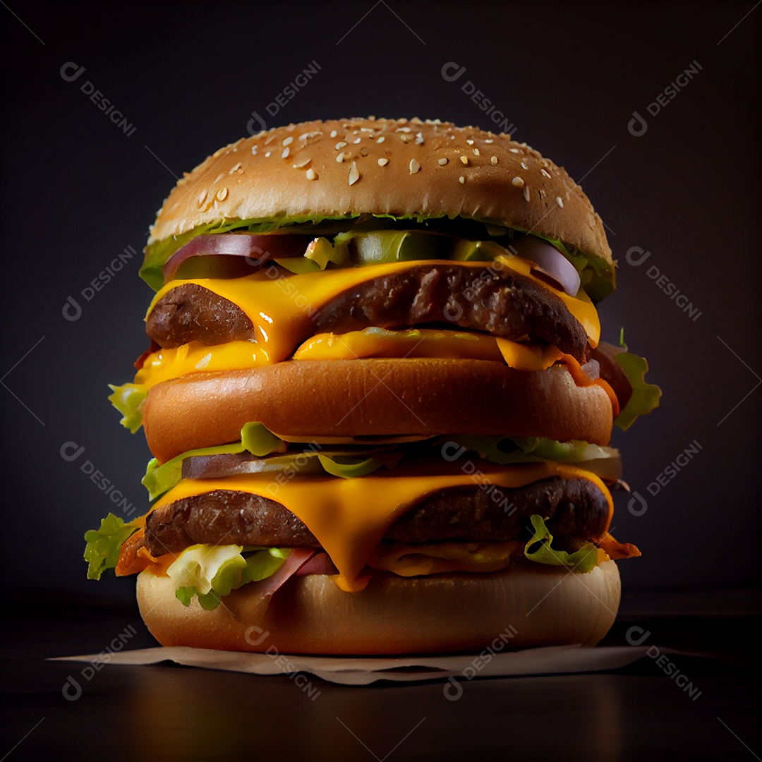 Hambúrguer delicioso sobre fundo isolado