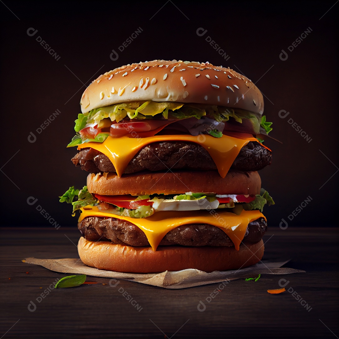 Hambúrguer delicioso sobre fundo isolado