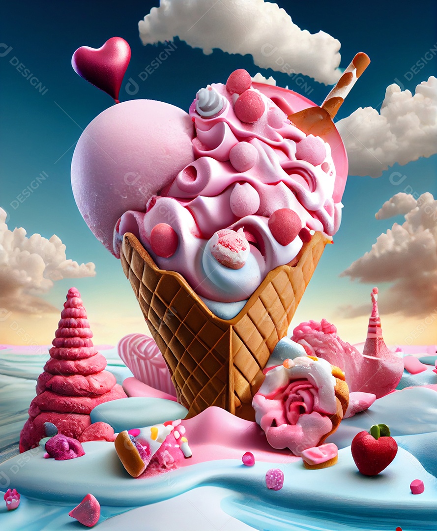 Desenho de animado sorvete
