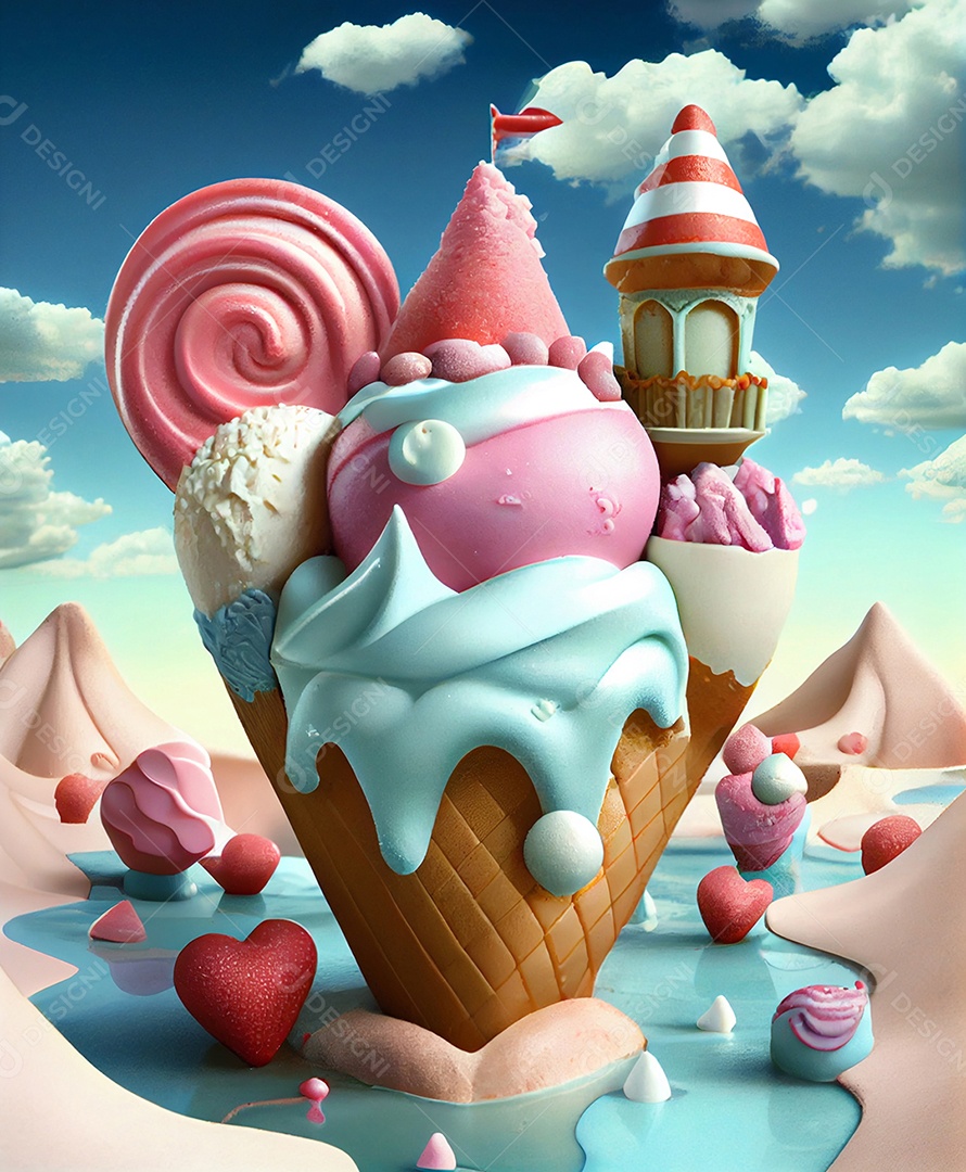 Desenho de animado sorvete