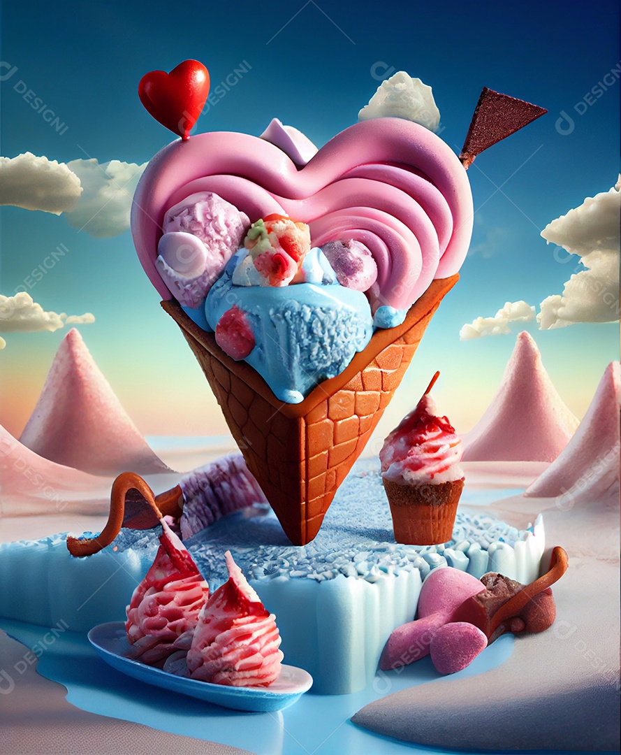 Desenho de animado sorvete