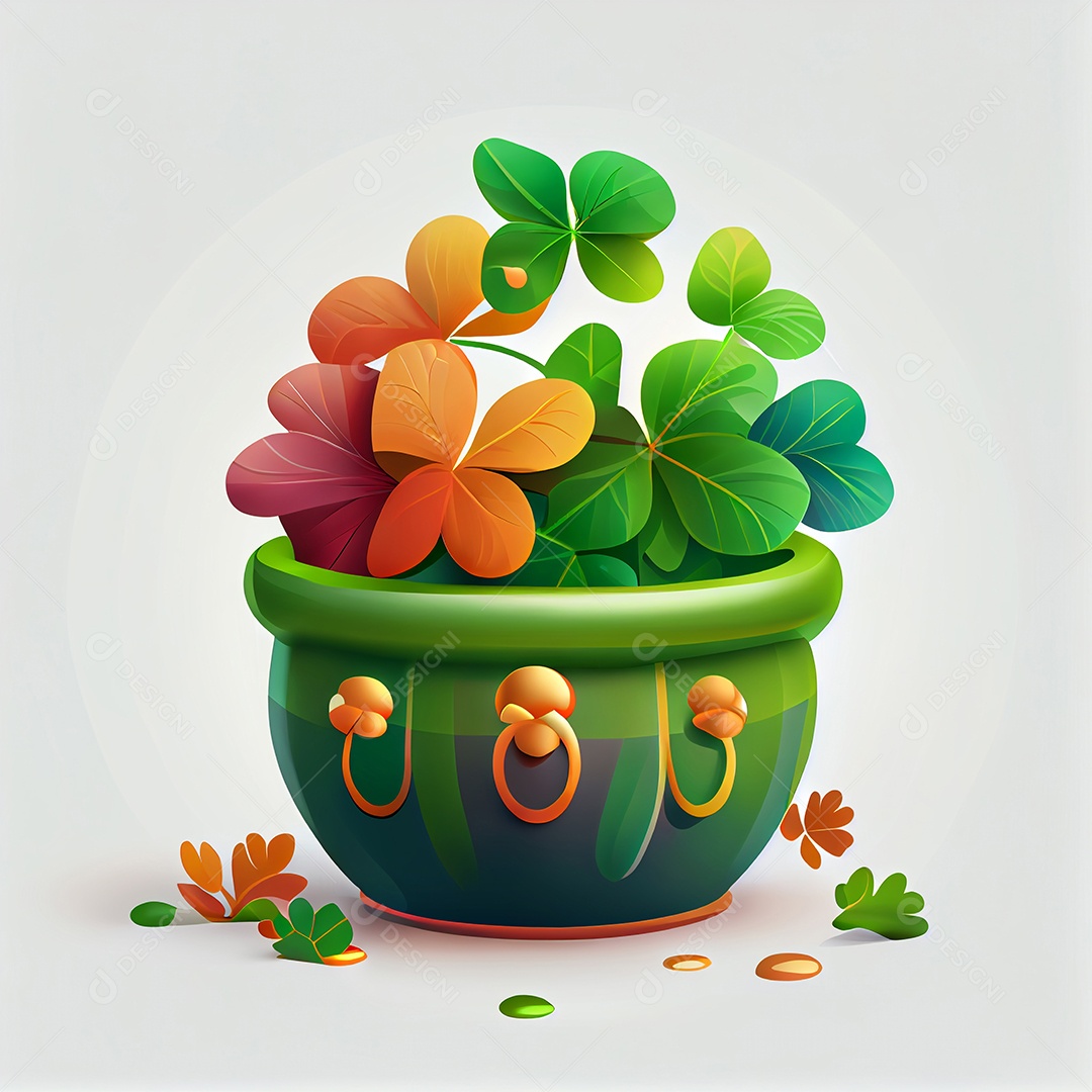 Planta sobre uma vaso fundo isolado