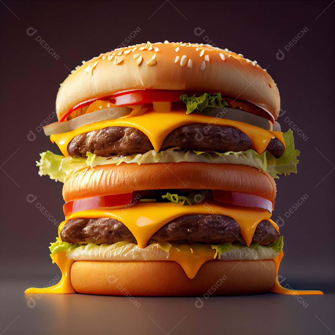 Saboroso hambúrguer caseiro sobre fundo isolado Lanche de fast-food.