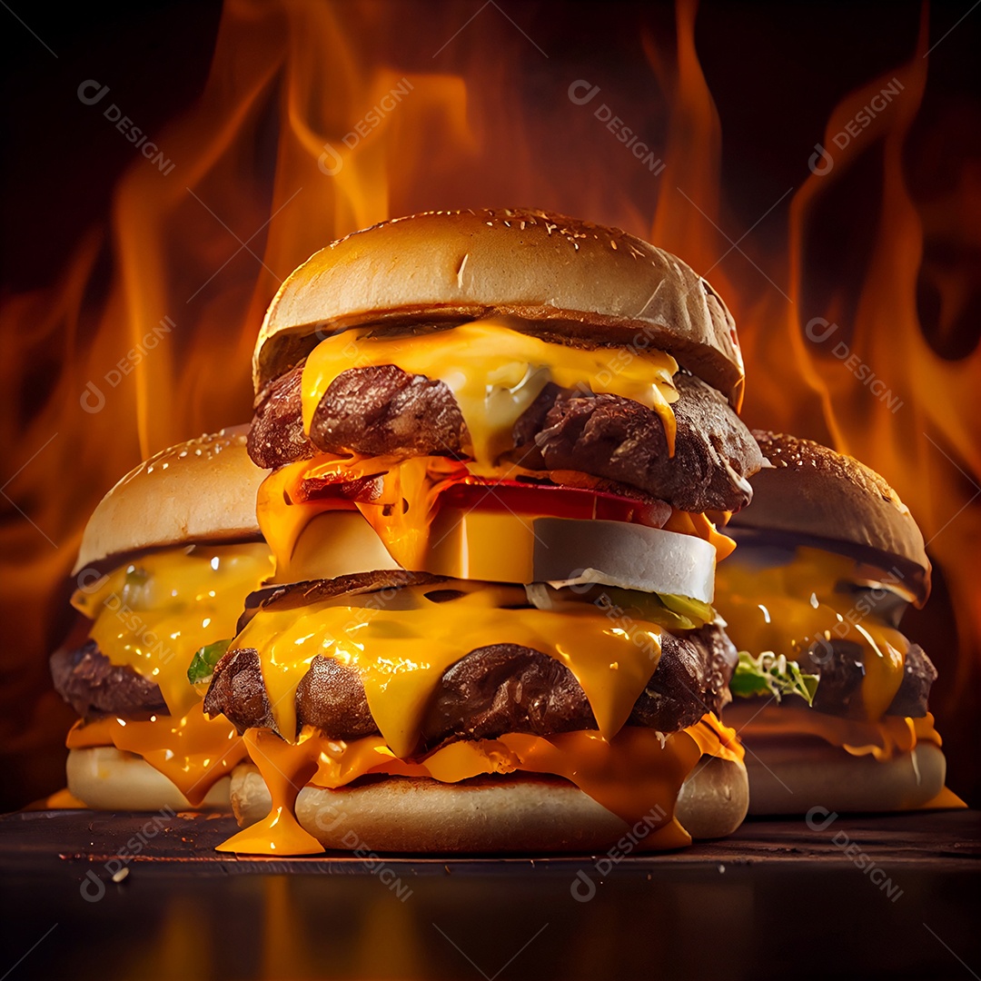 Saboroso hambúrguer caseiro sobre fundo isolado Lanche de fast-food.