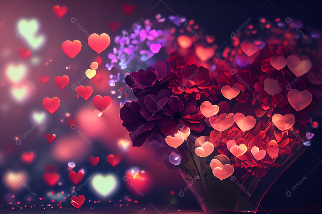 Corações sobre fundo isolado