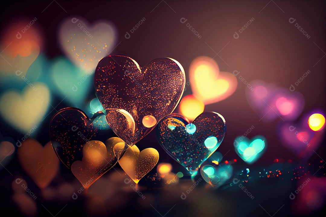 Corações sobre fundo isolado