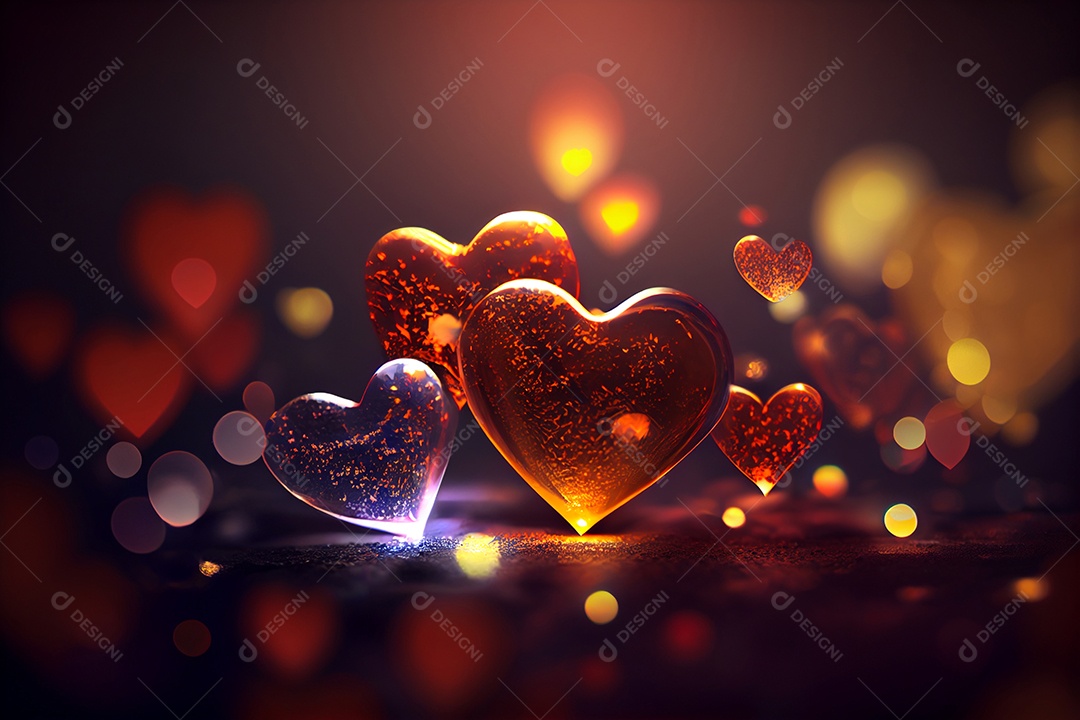 Corações sobre fundo isolado